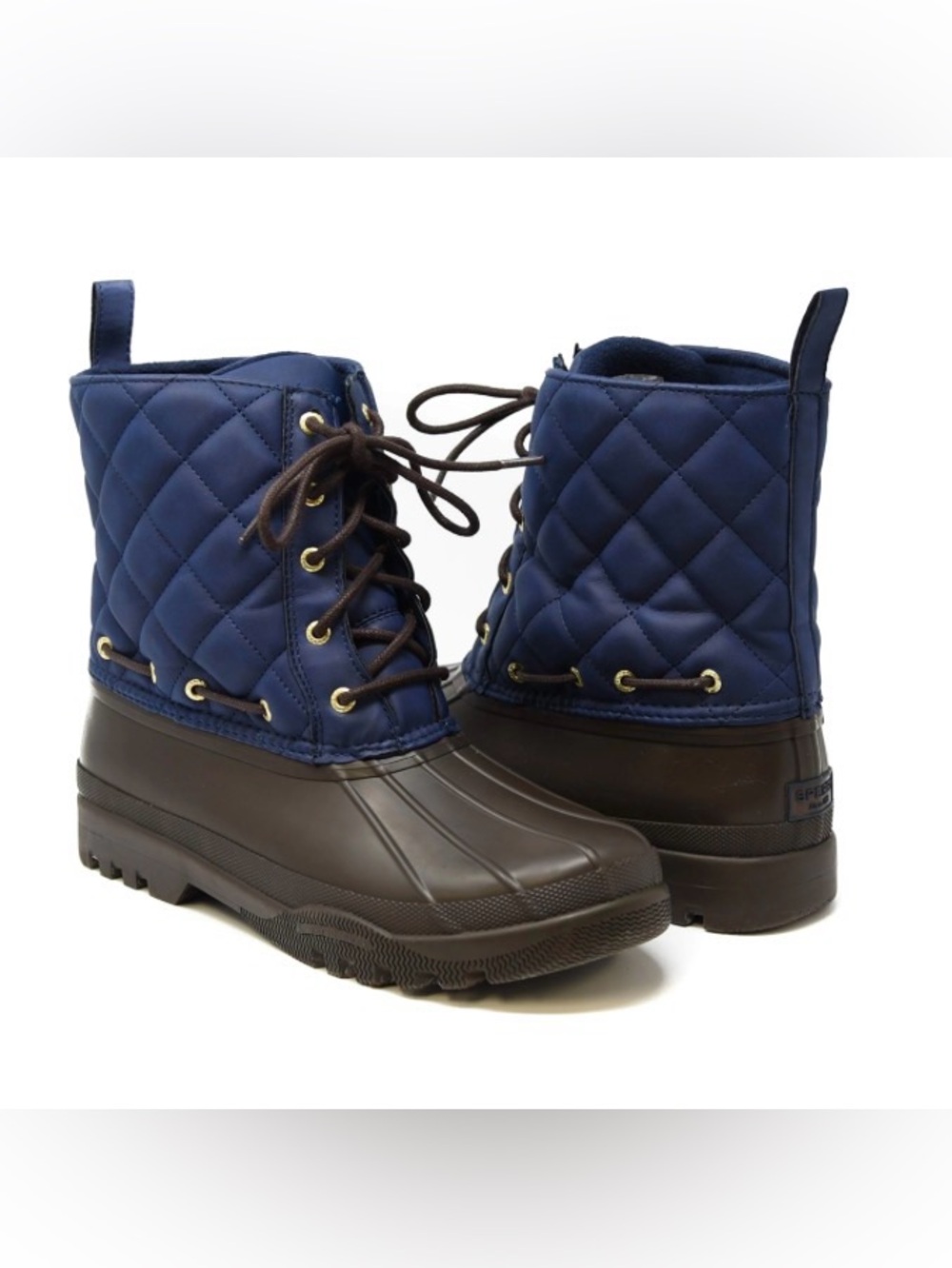 Sperry Navy and Black Quilted Women's Boots